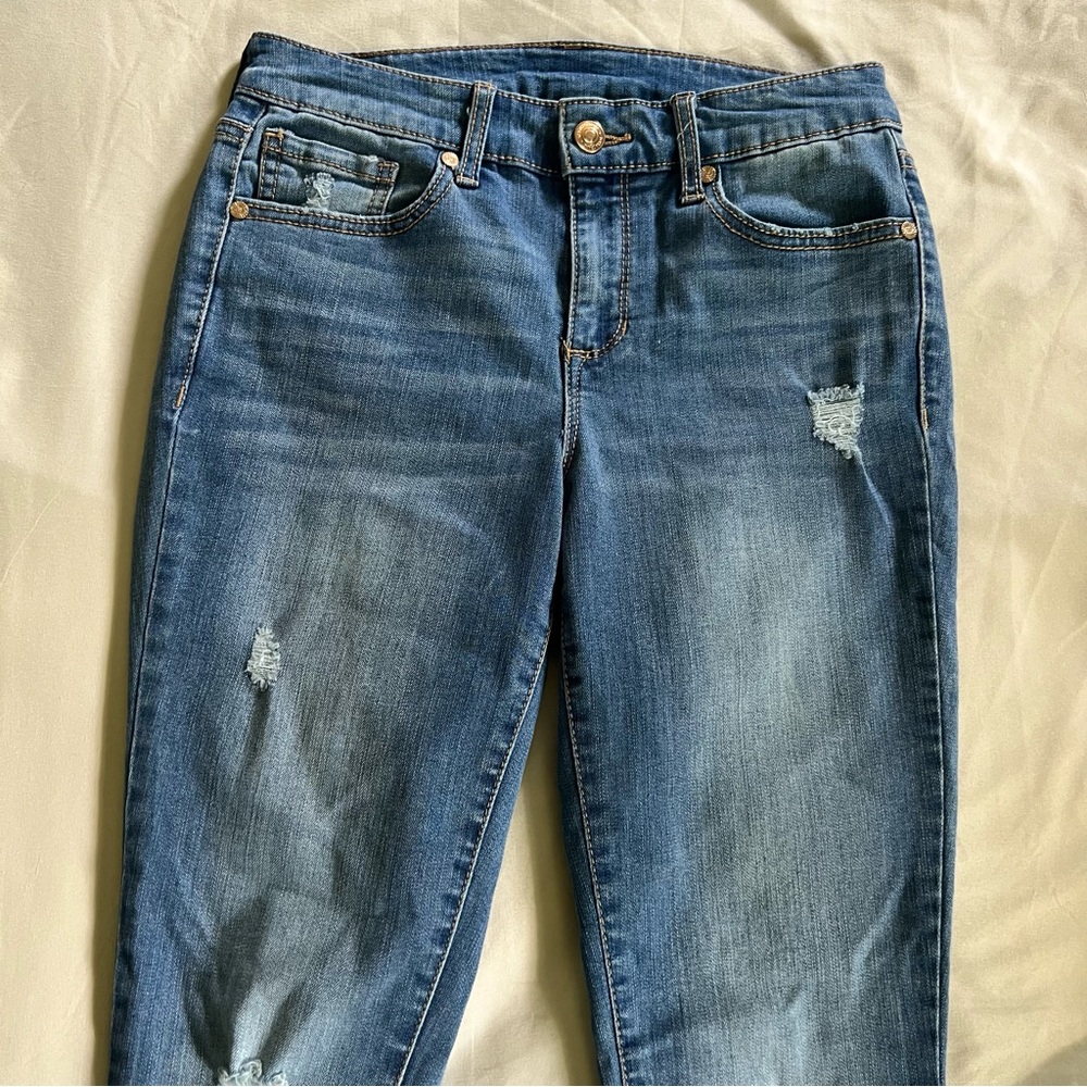 Sofia By Sofia Vergara Distressed Blue Skinny Jea… - image 7